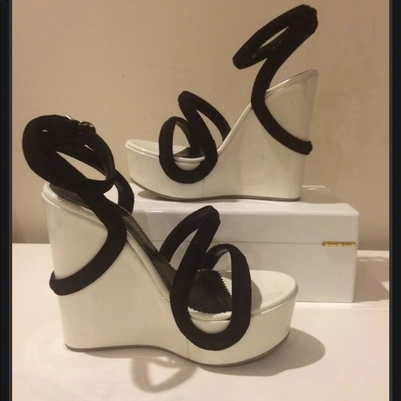 NEW Emporio Armani high platform 5.25” sandals wedges 36 - Picture 2 of 16